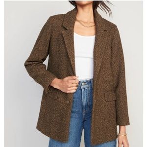 Women’s Old Navy Soft Brush Oversized Blazer in Herringbone | Oversized Blazer